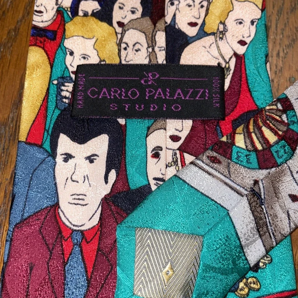 Carlo Palazzi Studio Silk Hand Made Casino‎ Roulette Gambling Mens Tie